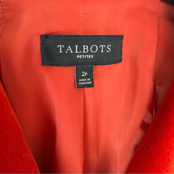Talbots Velour Jacket Size 2 Petite Orange Business Casual Office Professional - Picture 3 of 9
